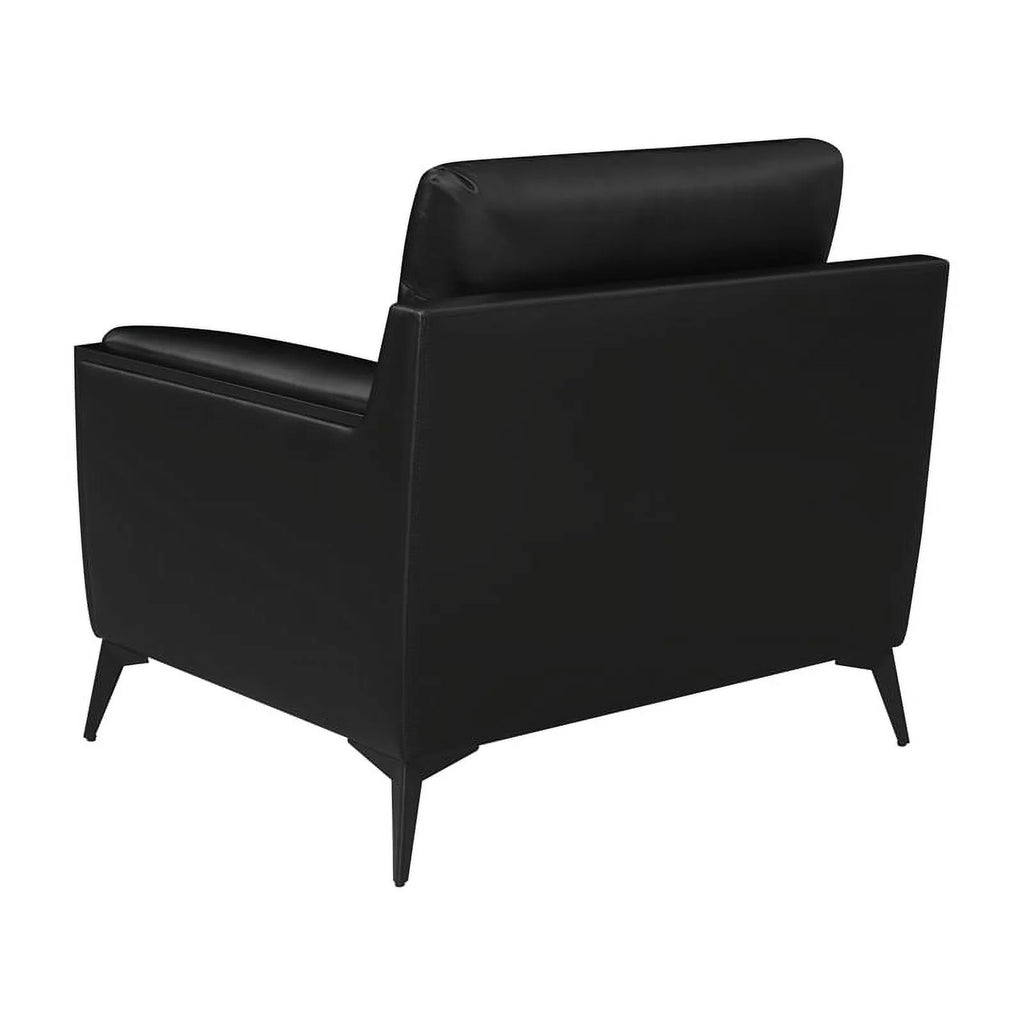 Modern Faux Leather Upholstered Turfed Chair in Black S159