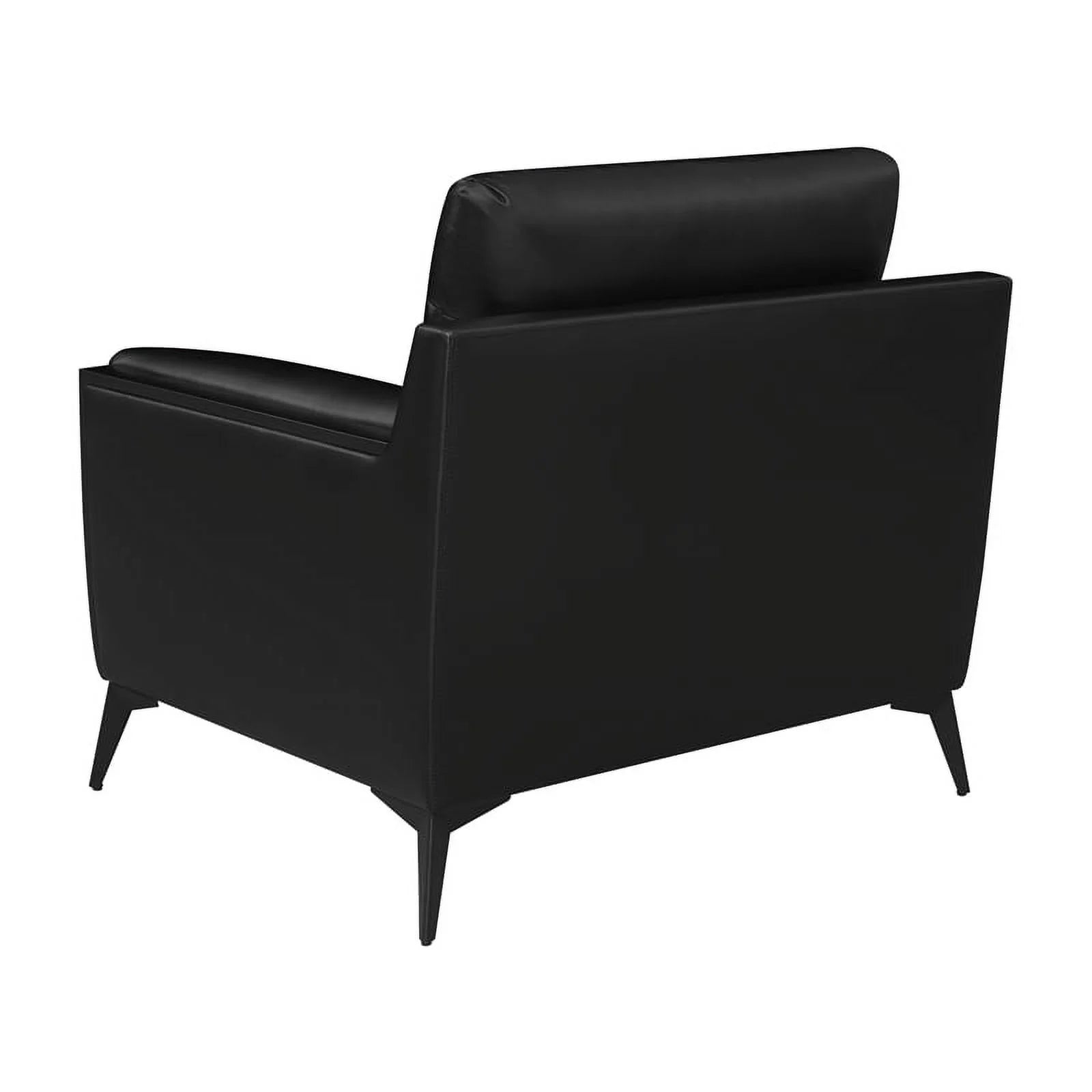 Modern Faux Leather Upholstered Turfed Chair in Black S159