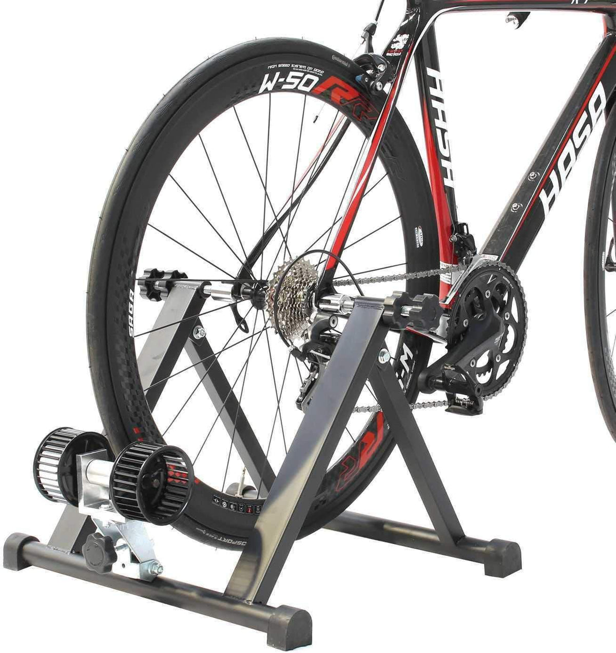 Indoor Wind Resistance Bicycle Trainer Stand with Front Block Riser & Skewers Q7773