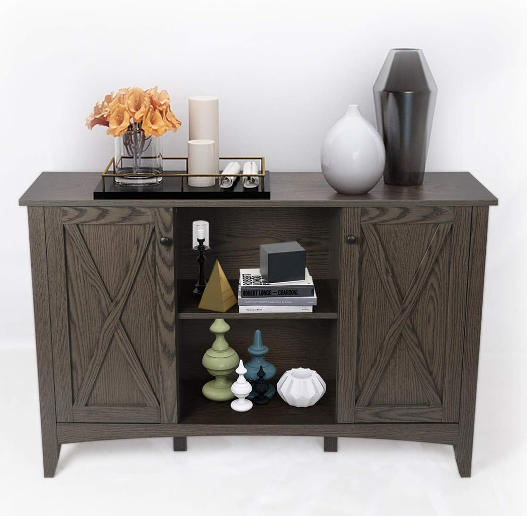 Mid Century Entryway Cabinet with Door Storage Grey R39766