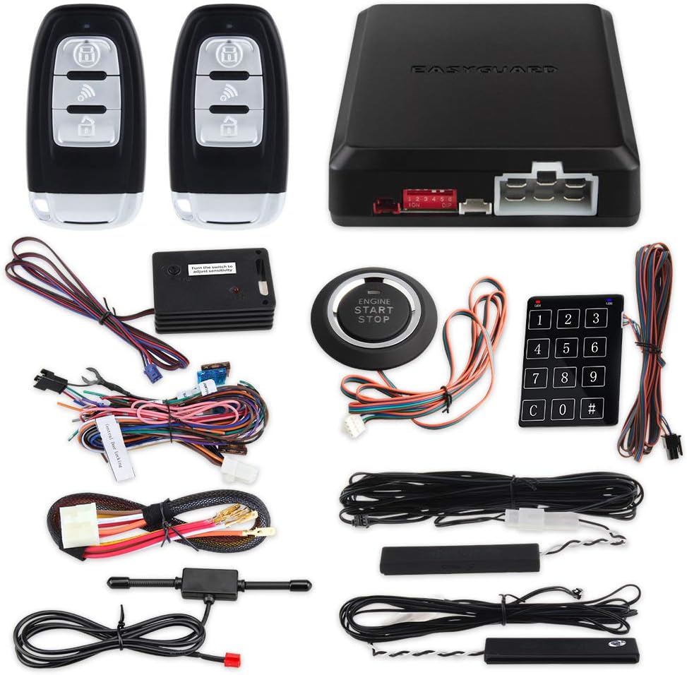 PKE Passive Keyless Entry Car Alarm System Remote Start Push Start Stop Button H36070