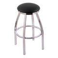 Swivel Bar Stool with Chrome Finish and Black Vinyl Seat S4628