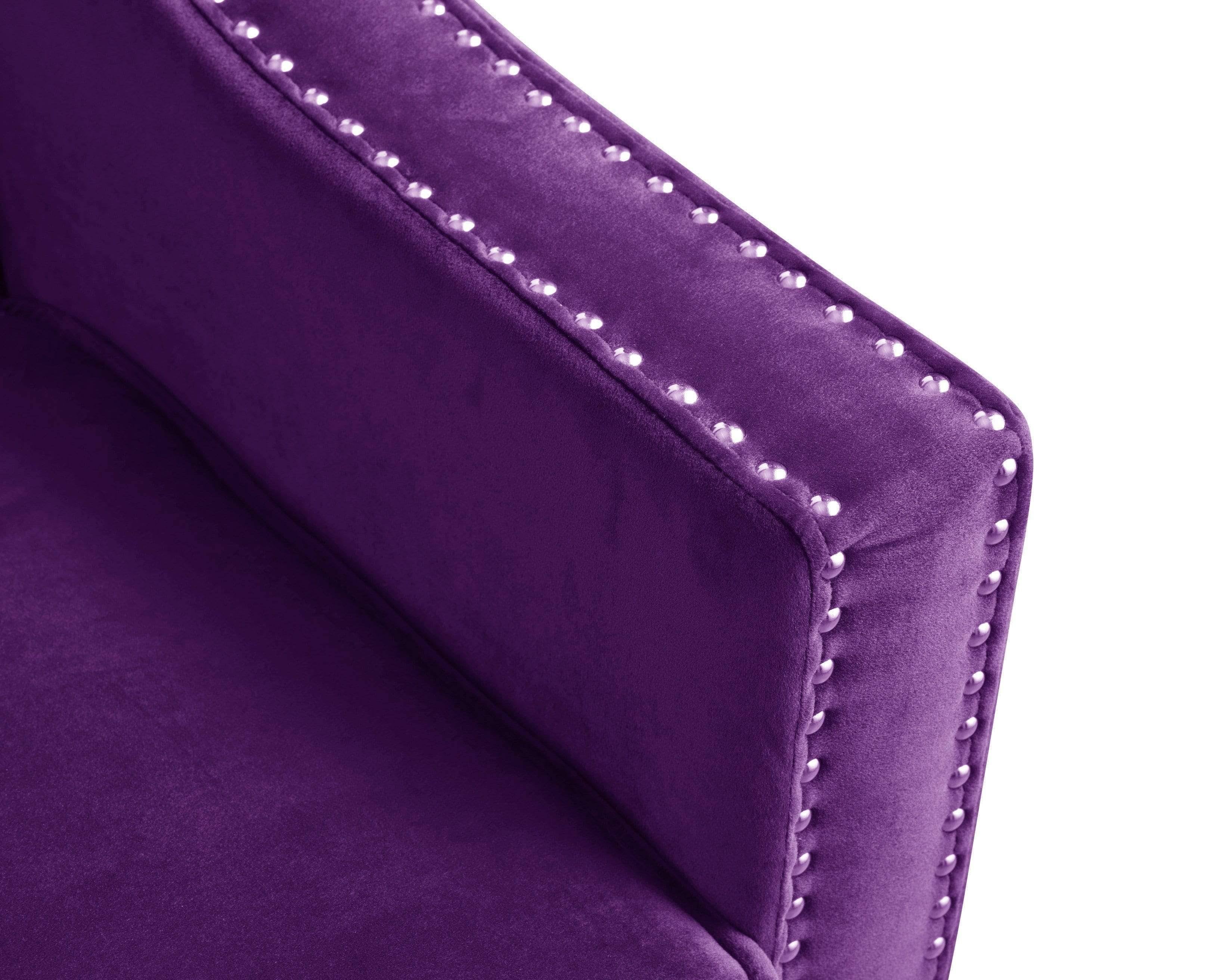 Espresso Finished Wood Legs Velvet Upholstered Swoop Arm Sofa L457