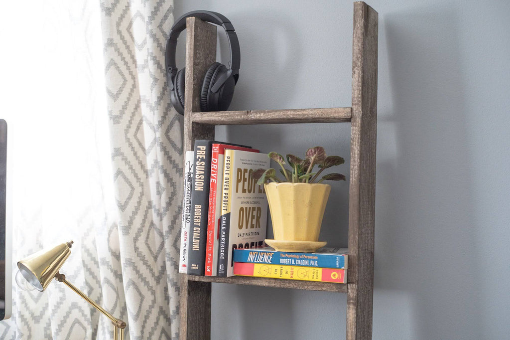 Turquoise 5 Foot Decorative Bookcase Ladder K5360