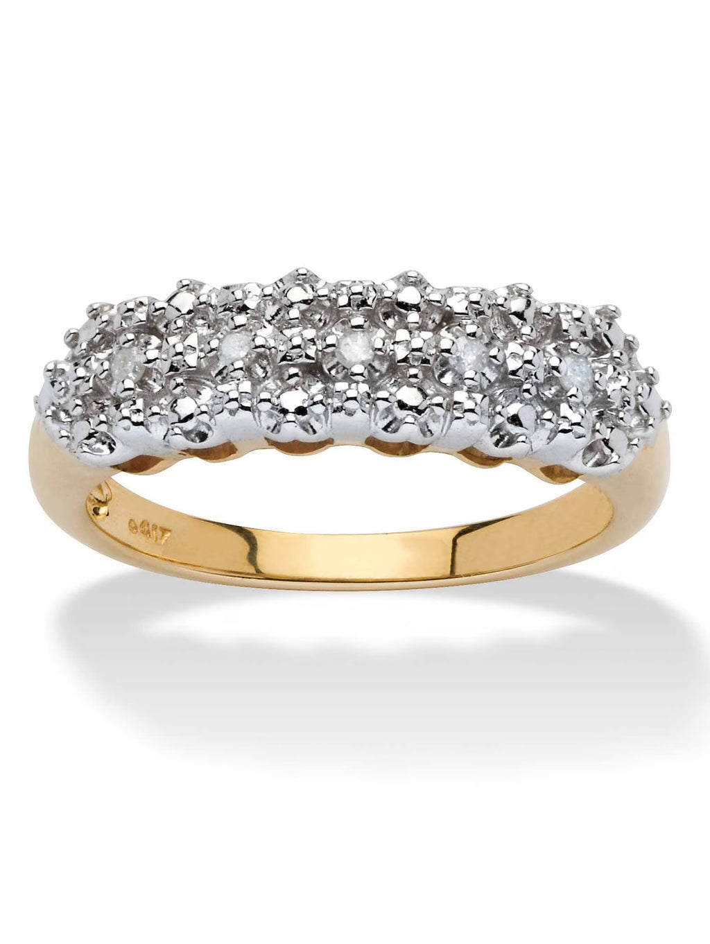 10k Yellow Gold Diamond Accent Cluster Ring P514525