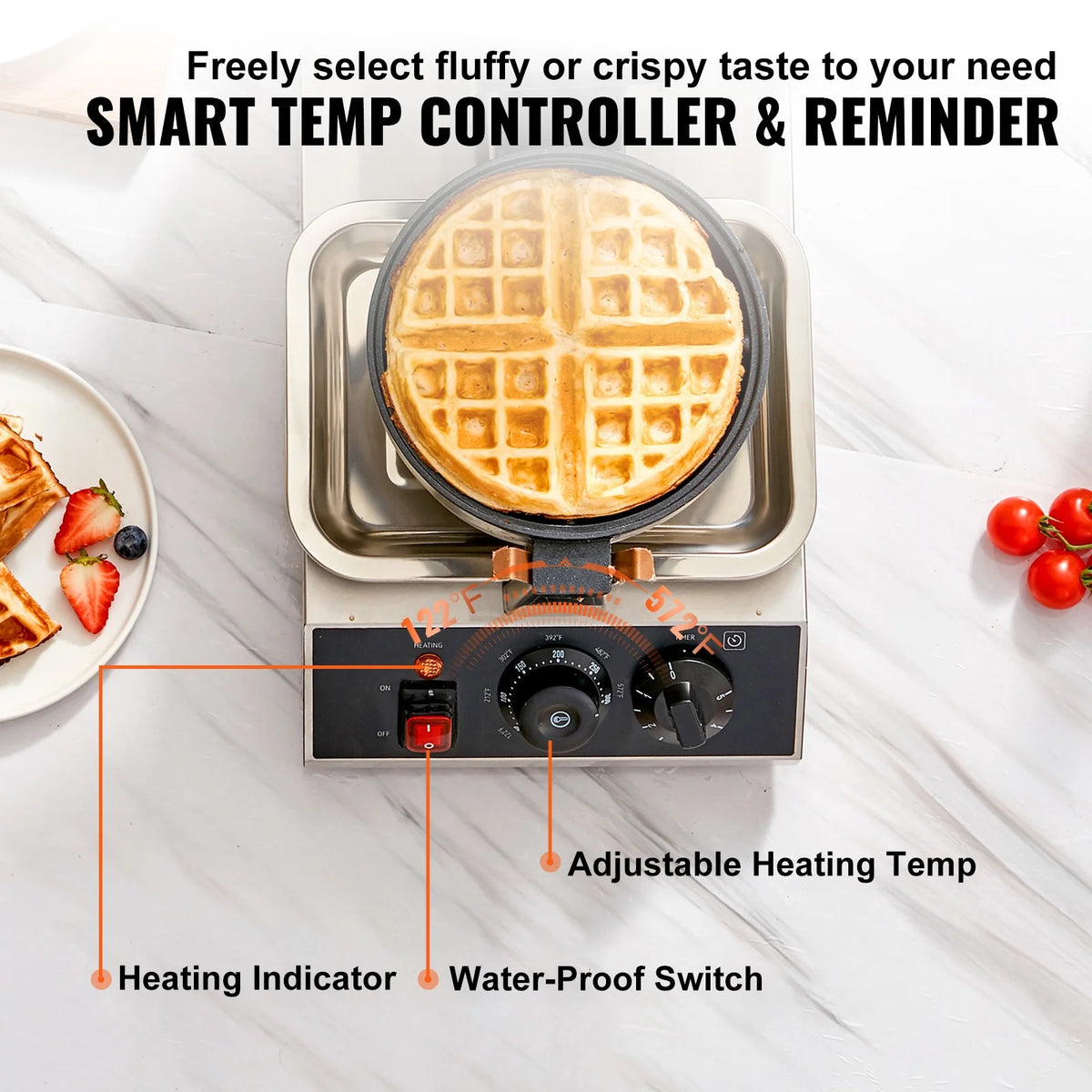 Round Waffle Maker 1300W Non-Stick Waffle Iron B59334