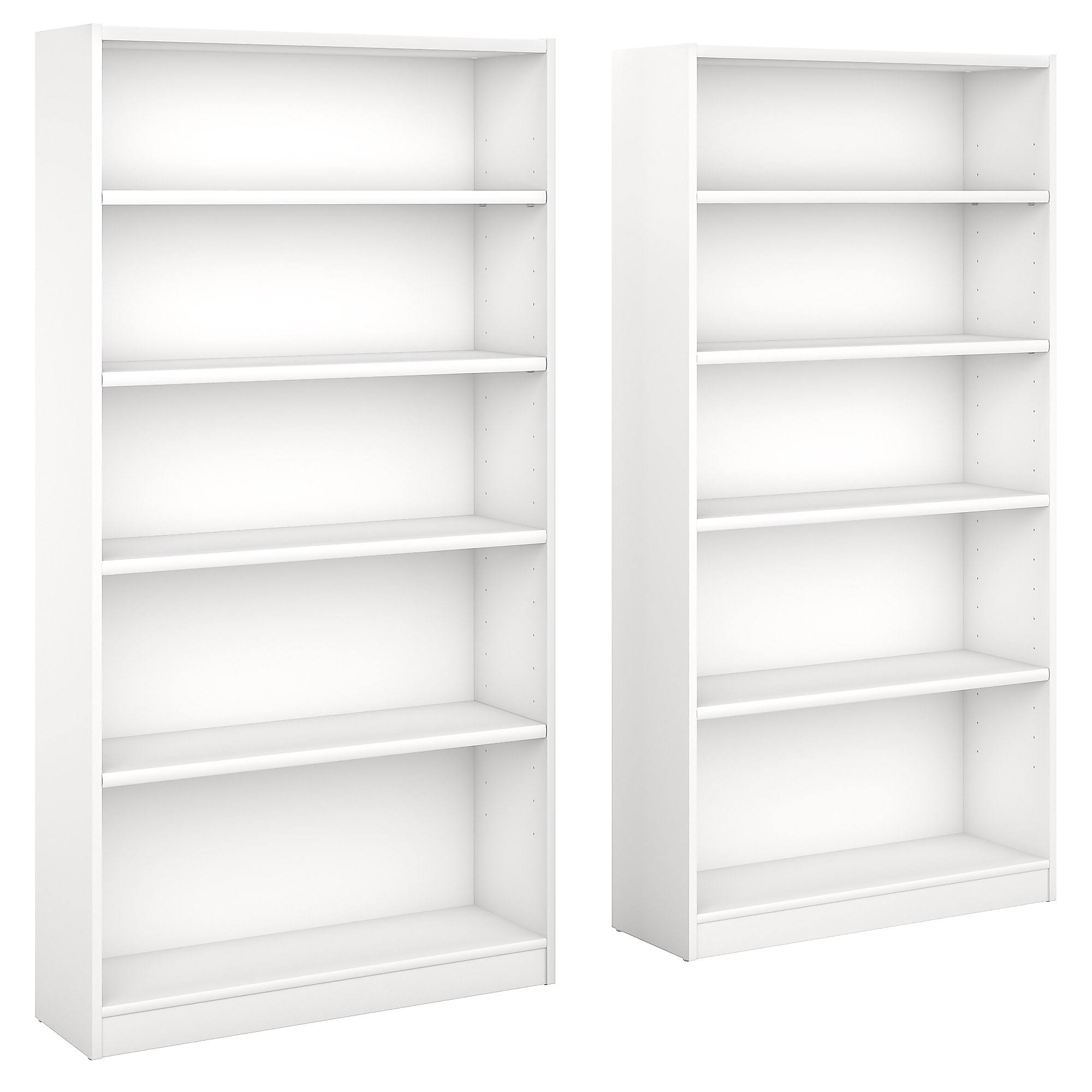 White 5 Shelf Bookcase Set of 2 J3984