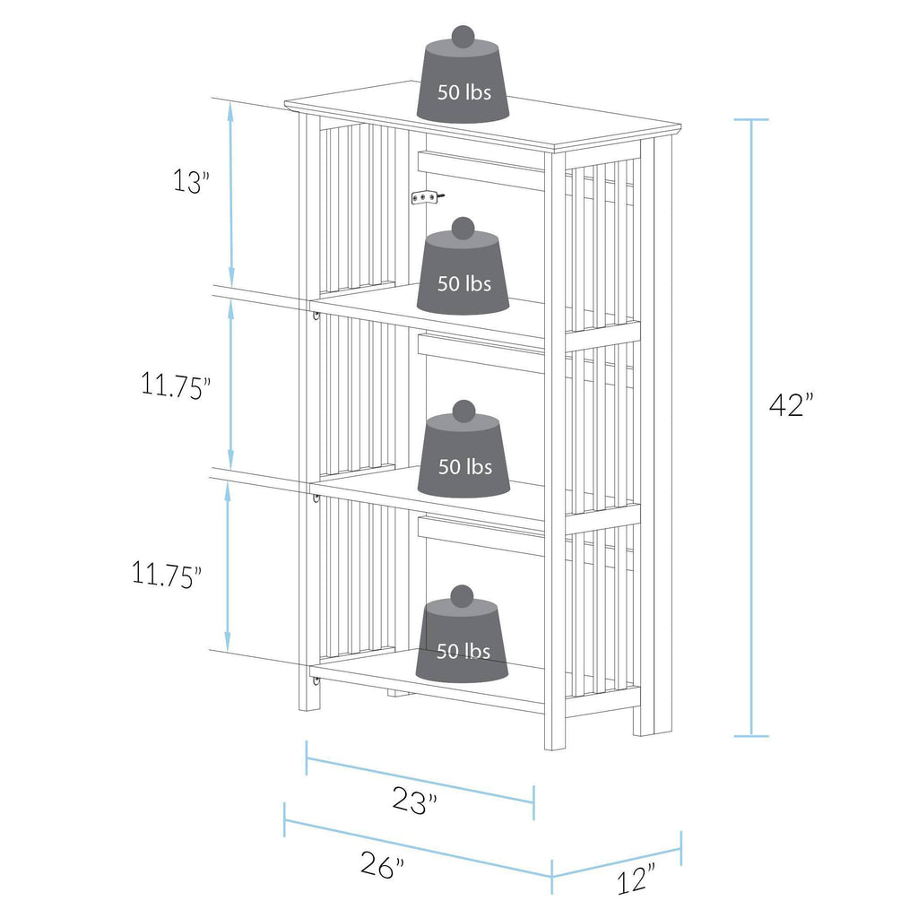4 Shelf Folding Bookcase Natural T8606