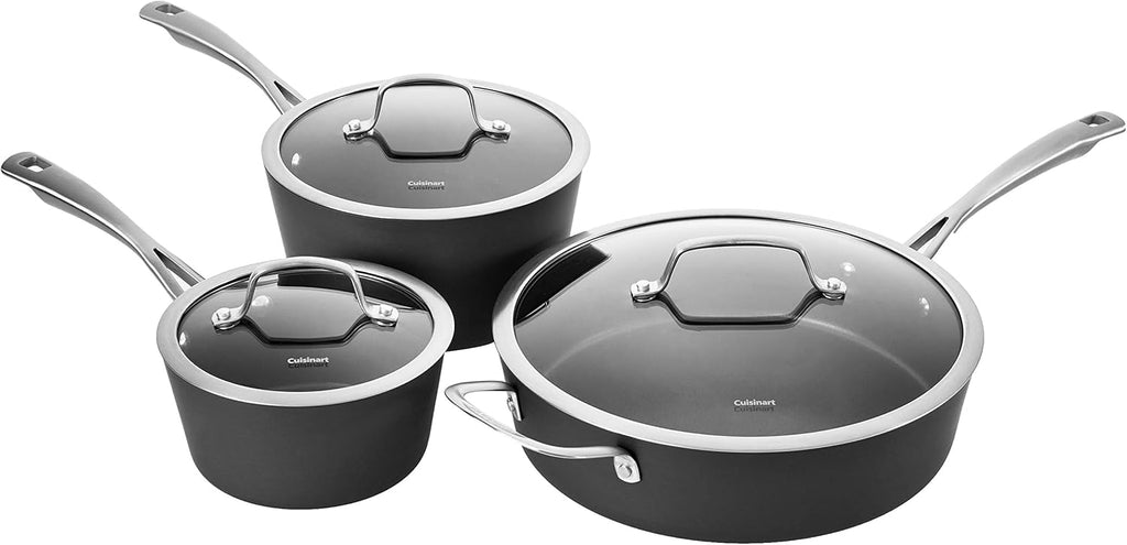 Conical Hard Anodized Cookware Set, Black I652
