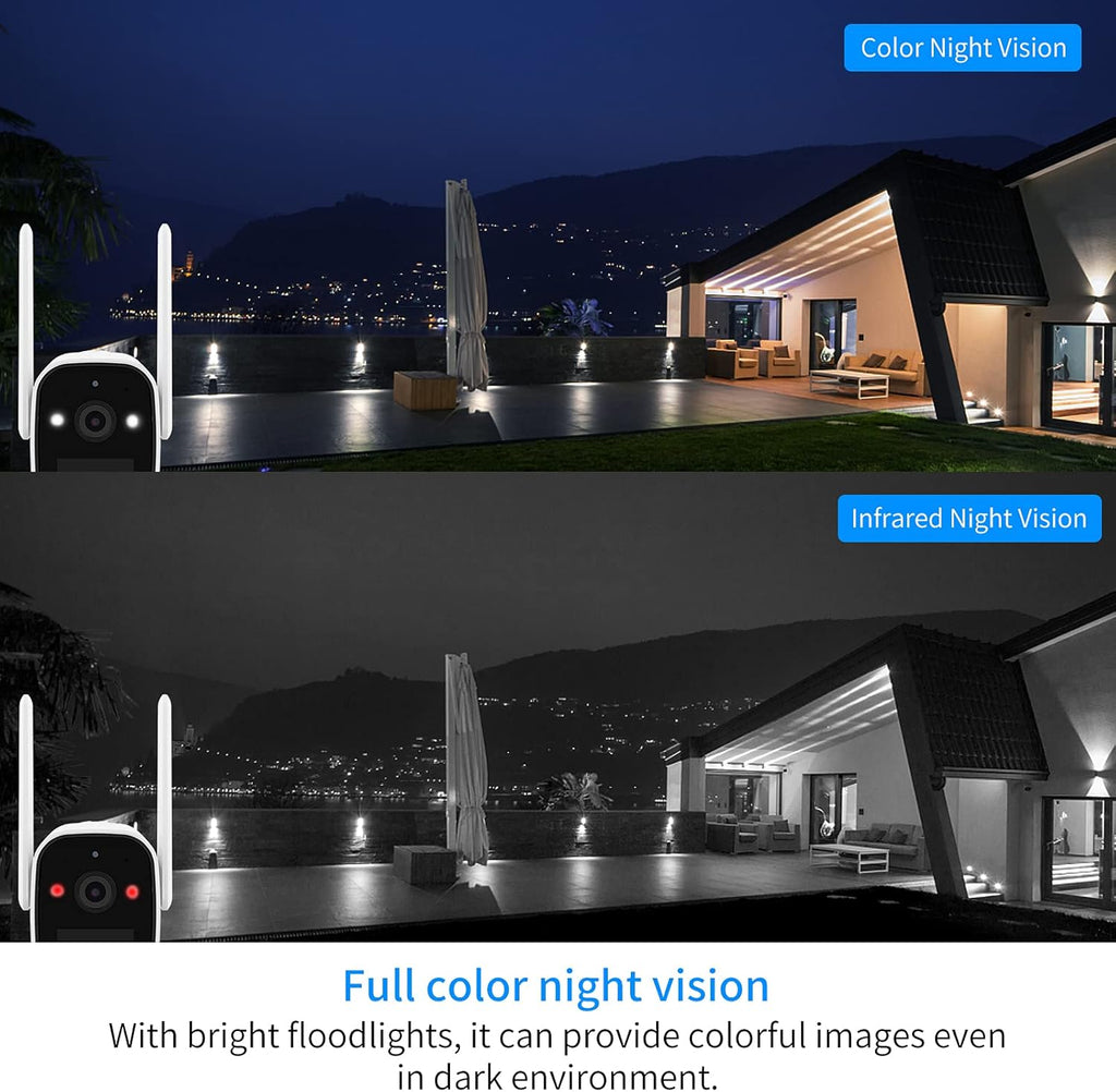 3MP Rechargeable Battery Powered Security Camera with 2 Way Audio N39493