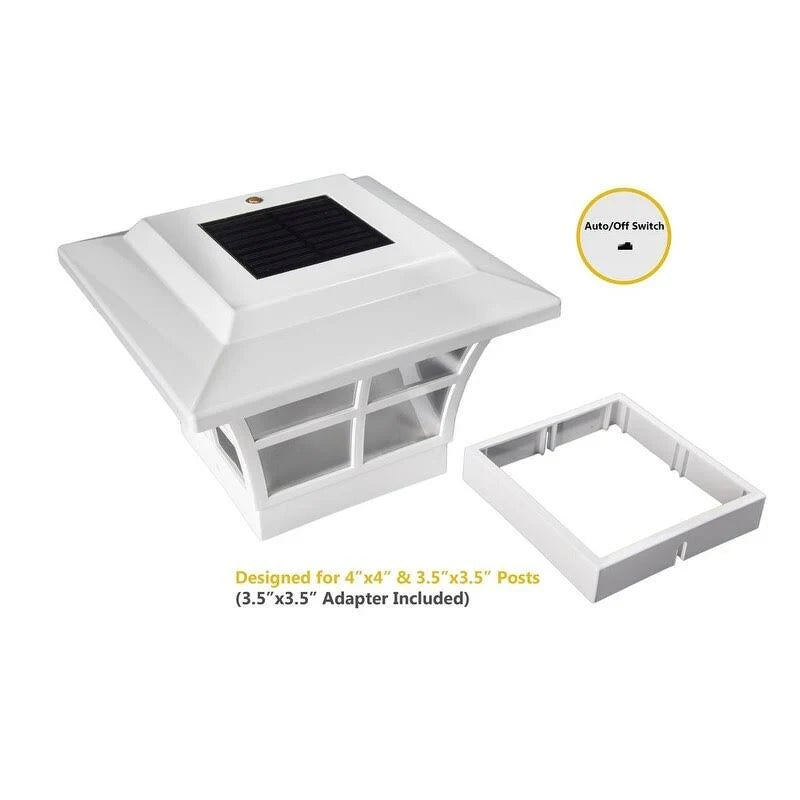 4 x 4 White Solar Post Cap (2-Pack) B49273