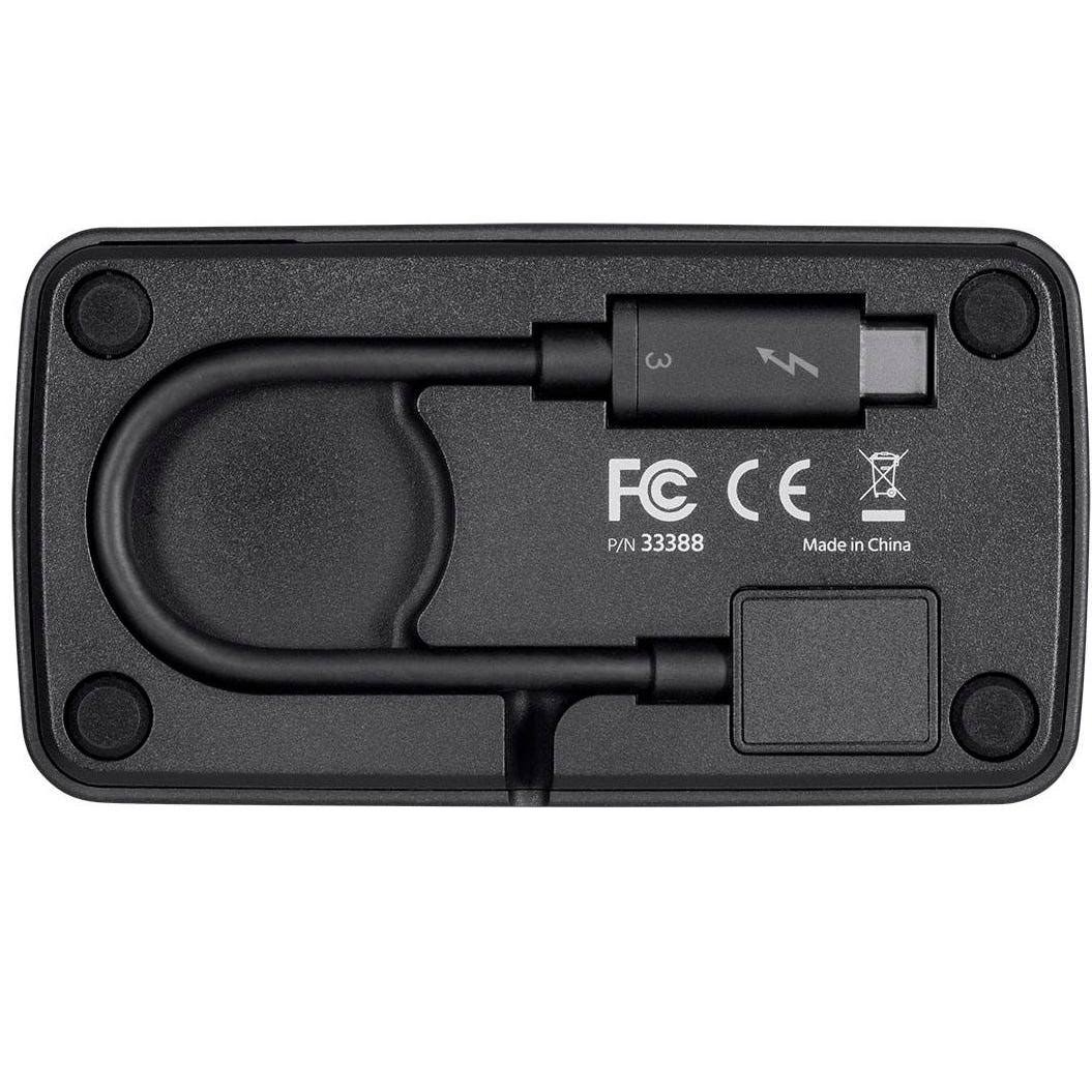 Black Thunderbolt 3 Travel Dock Adapter with Built in Cable P30833