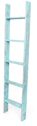 Turquoise 5 Foot Decorative Bookcase Ladder K5360