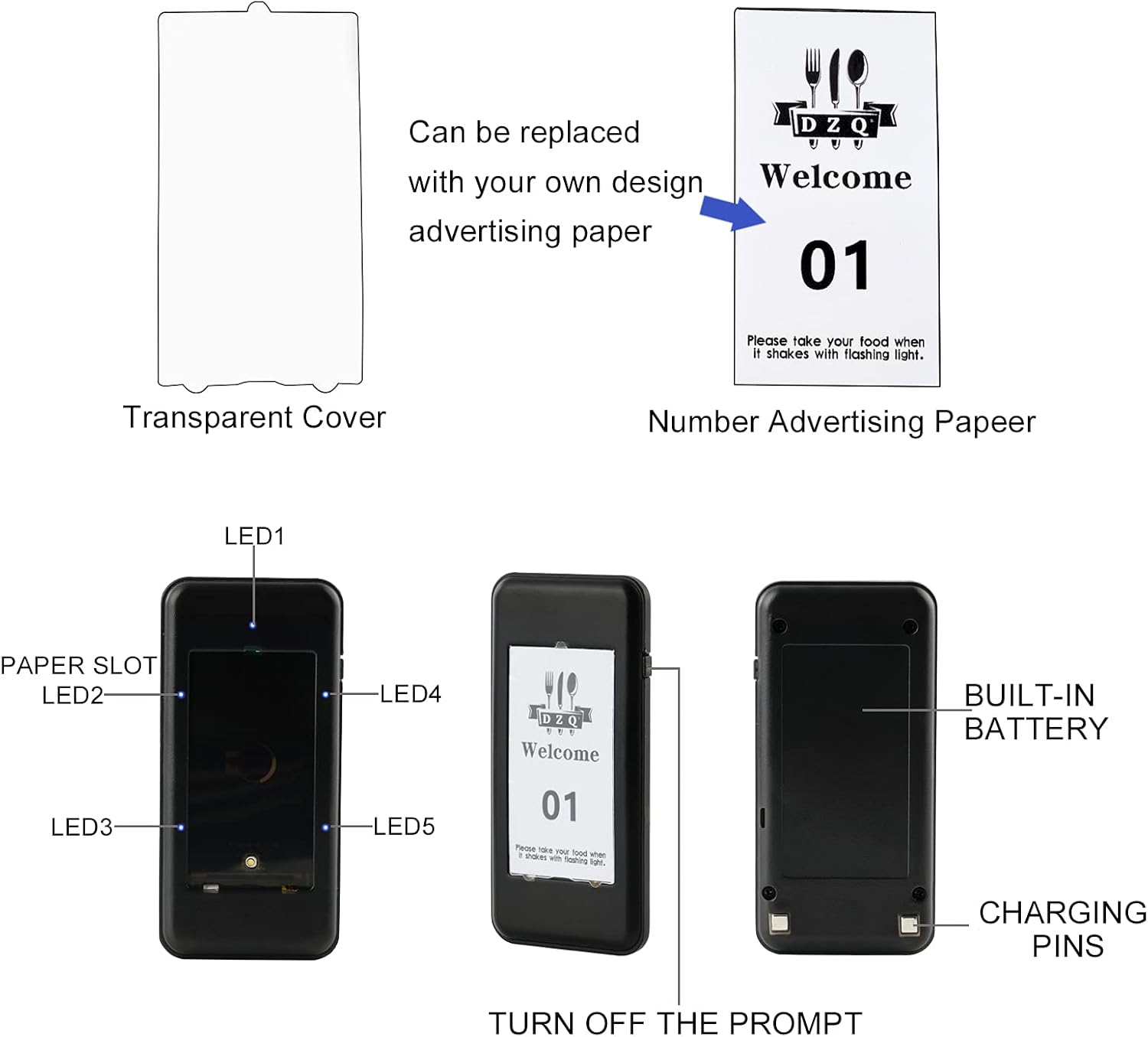 Wireless Calling System with 16 Pagers Z129225