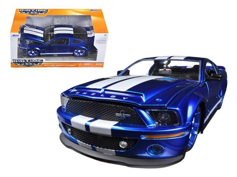 2008 Ford Shelby Mustang GT500 KR Blue 1/24 Diecast Car Model P551