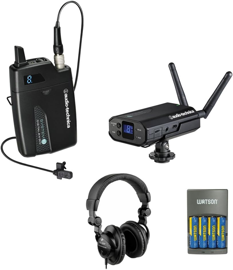 Camera-Mount Digital Wireless System with Omni Lavalier Mic A64148