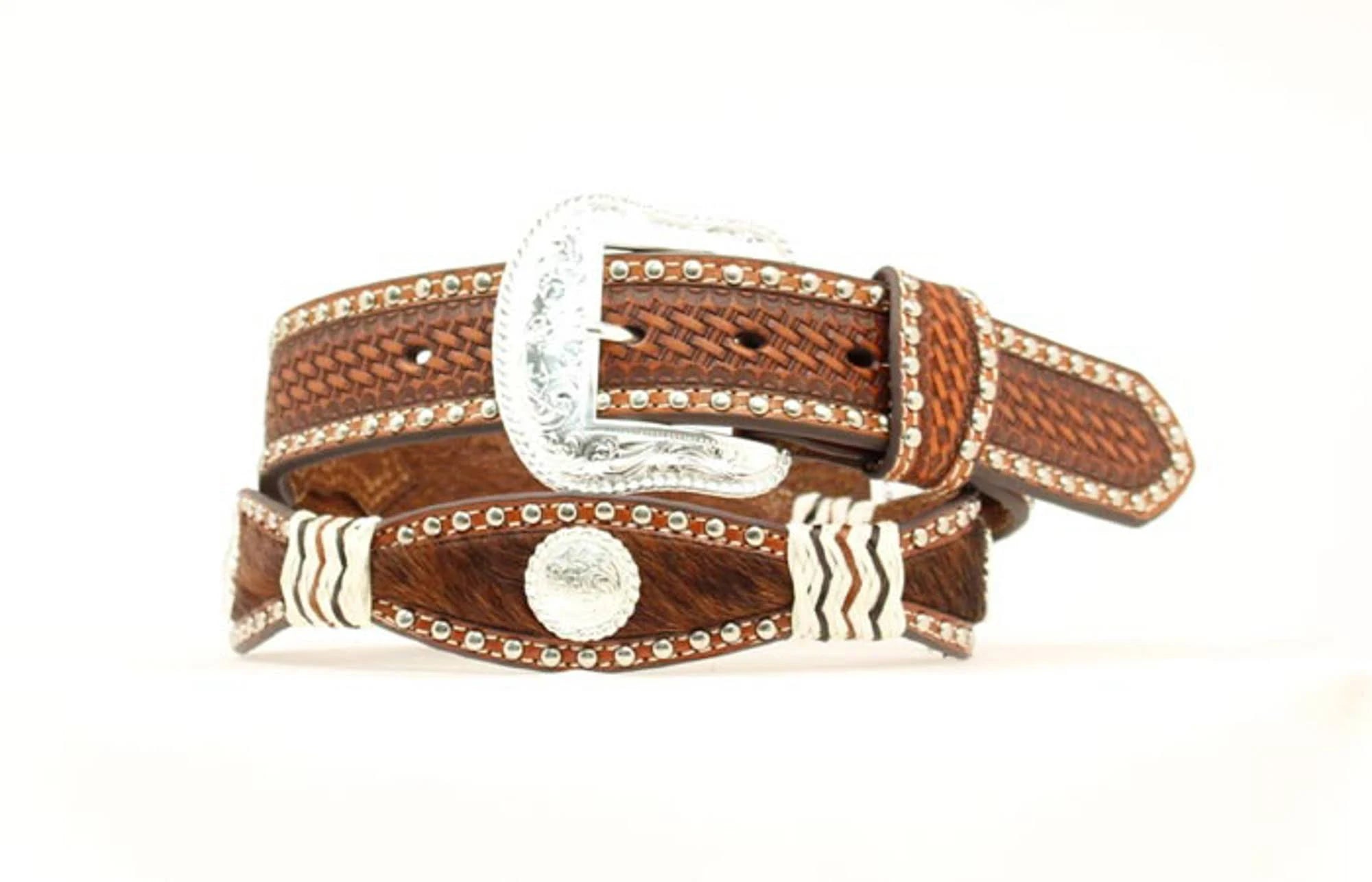 Scallop Stud Conchos Hair Western Belt L744948
