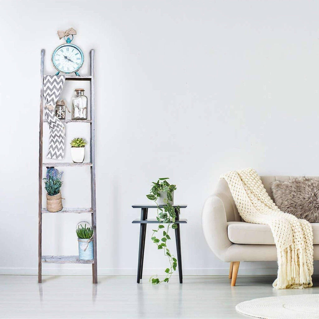 Turquoise 5 Foot Decorative Bookcase Ladder K5360