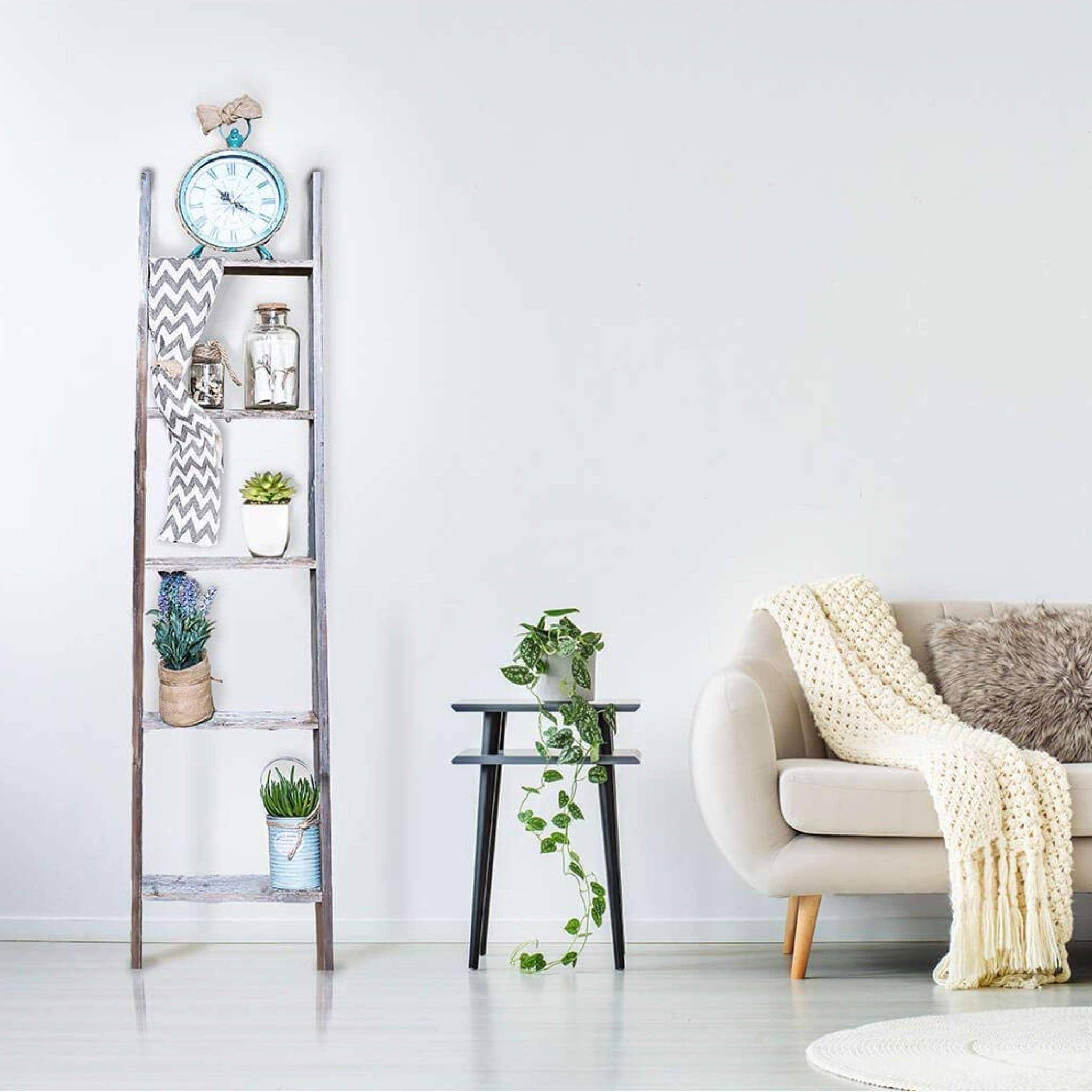 Turquoise 5 Foot Decorative Bookcase Ladder K5360
