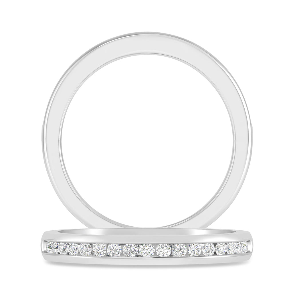14K White Gold Round Diamond Stackable Band O304507