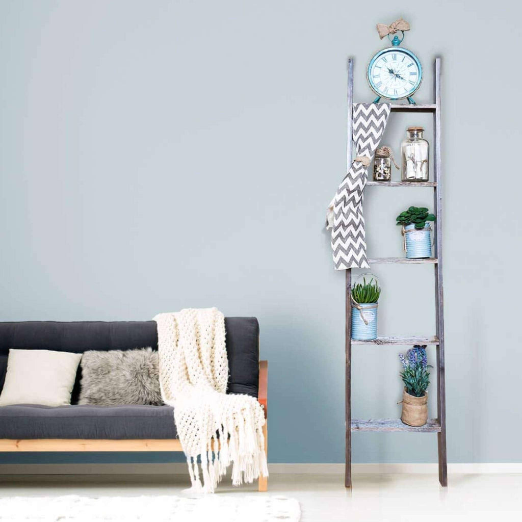 Turquoise 5 Foot Decorative Bookcase Ladder K5360