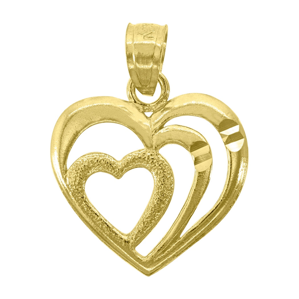 14k White Gold Heart Pendant Necklace G176030