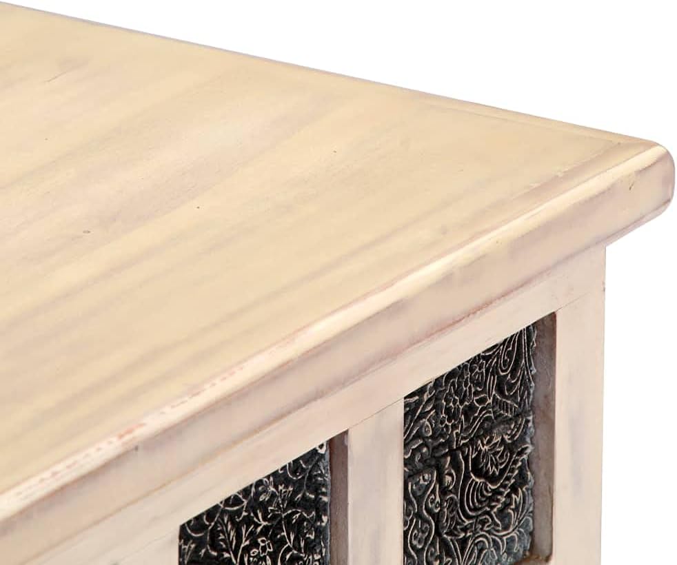 White Solid Acacia Wood Storage Box L11628