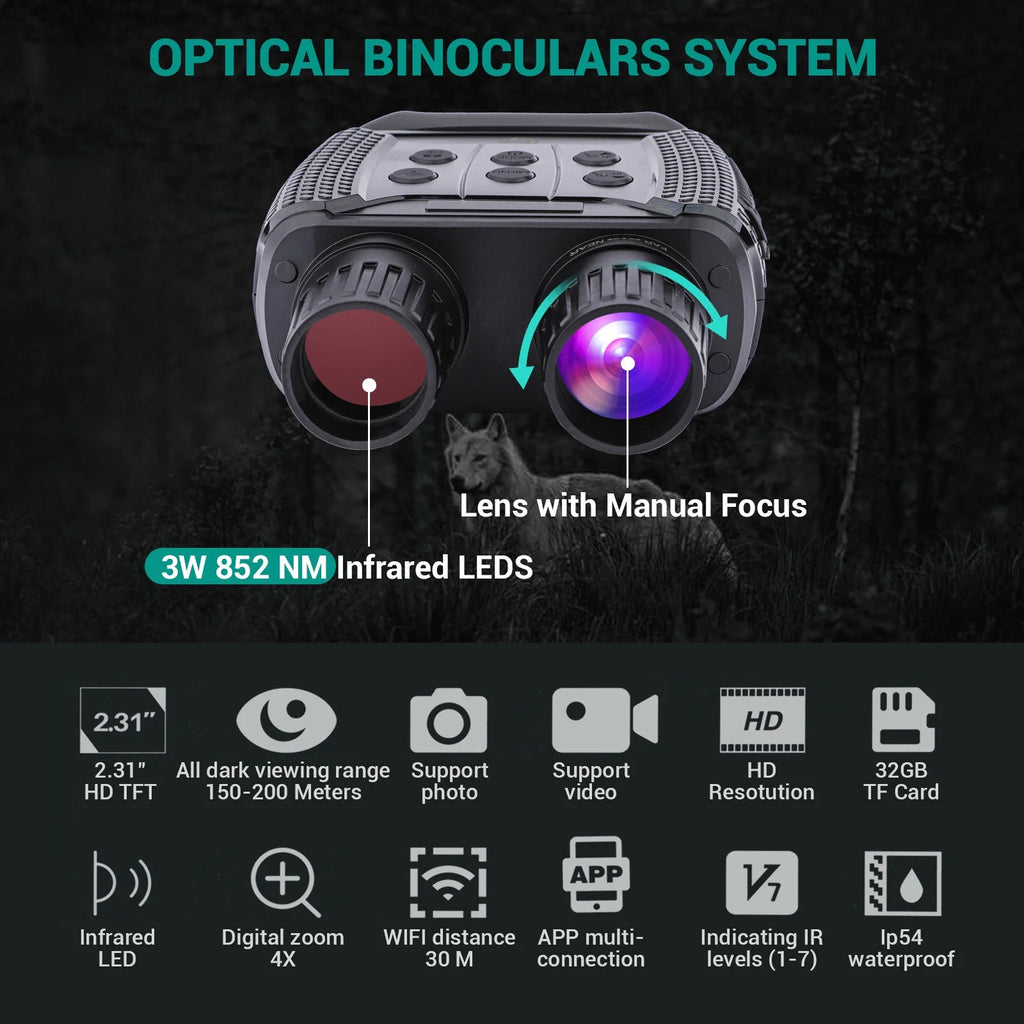 Night Vision Binoculars with 32GB Memory Card X306331