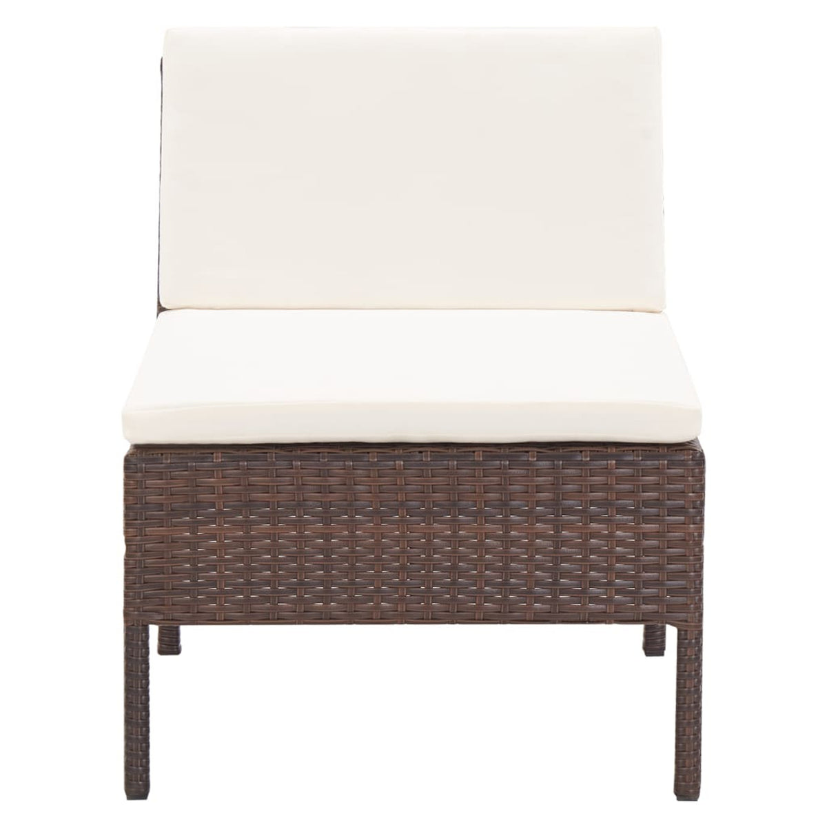 3 Piece Patio Lounge Set with Cushions Poly Rattan Outdoor Sectional Sofa Set Steel Frame I9636