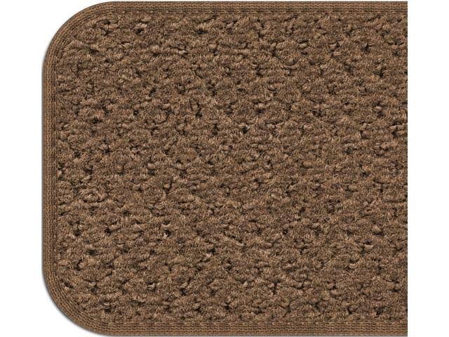 15 Pc Adhesive Carpet Stair Treads Toffee Brown 8 in. x 23.5 in. O350285