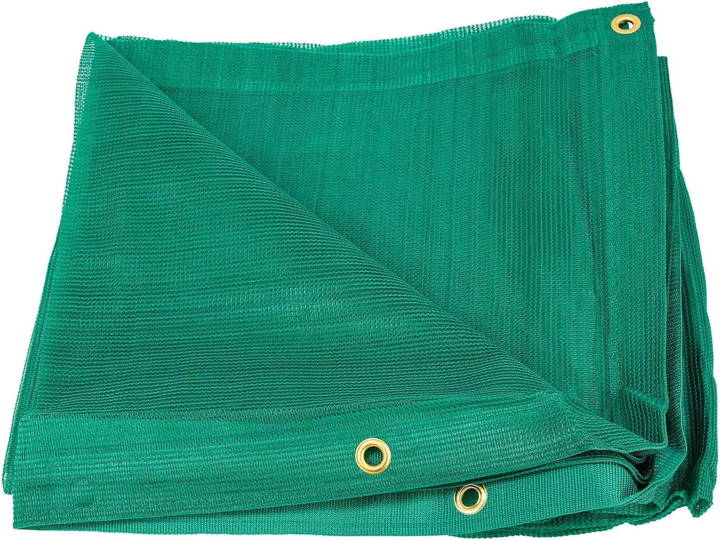 Green 10' x 22' Heavy Duty 6 Oz 70% Shade Mesh Tarps with Grommets Pack of 2 Z986