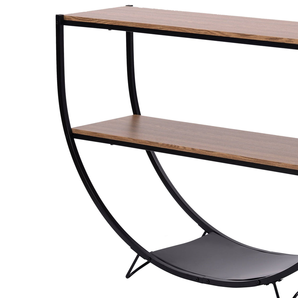 Black Distressed Wood Console Table L485