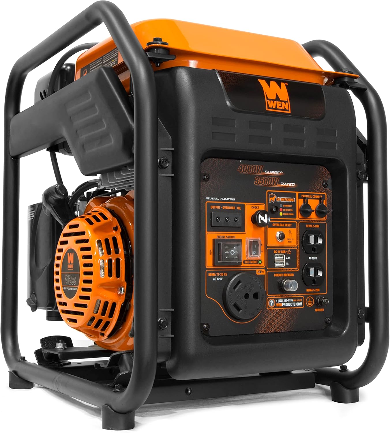 4000-Watt Open Frame Inverter Generator with CO Shutdown Sensor D11182