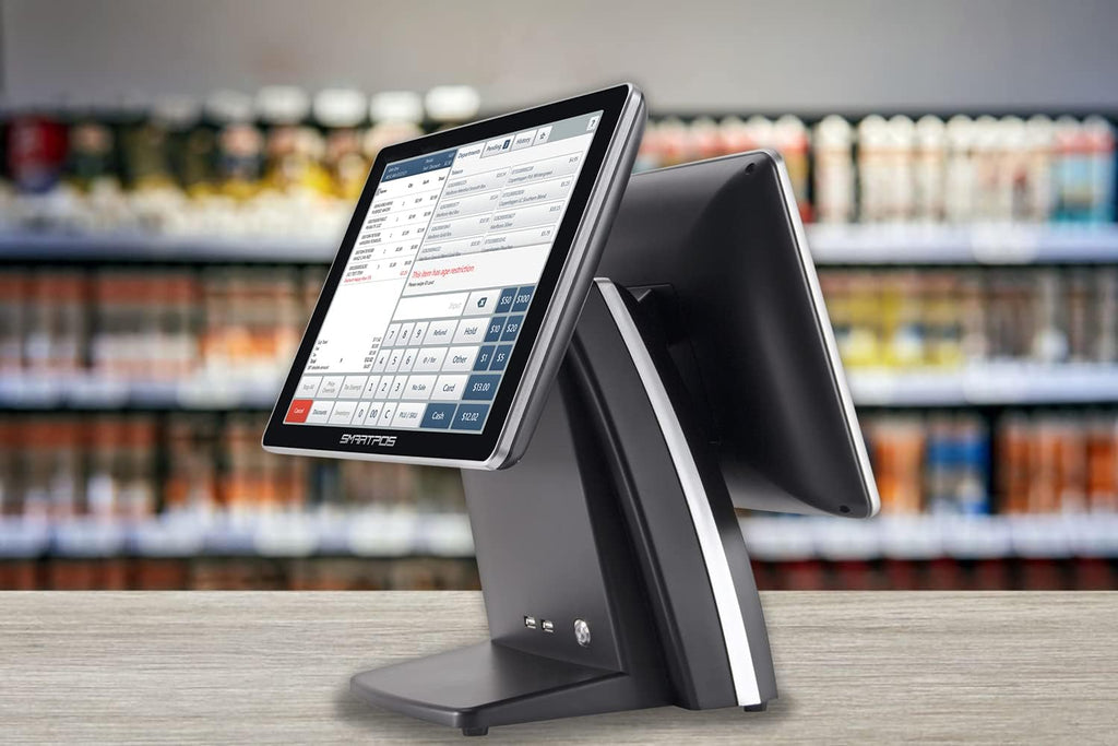 Cash Register Terminal with 15-inch Flat Touch Screen and 15-inch Customer-Facing Screen F20964