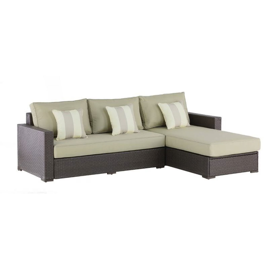 Brown Wicker Outdoor Storage Sectional N383