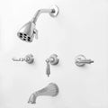 Antique Brass Three Valve Tub & Shower Trim G531