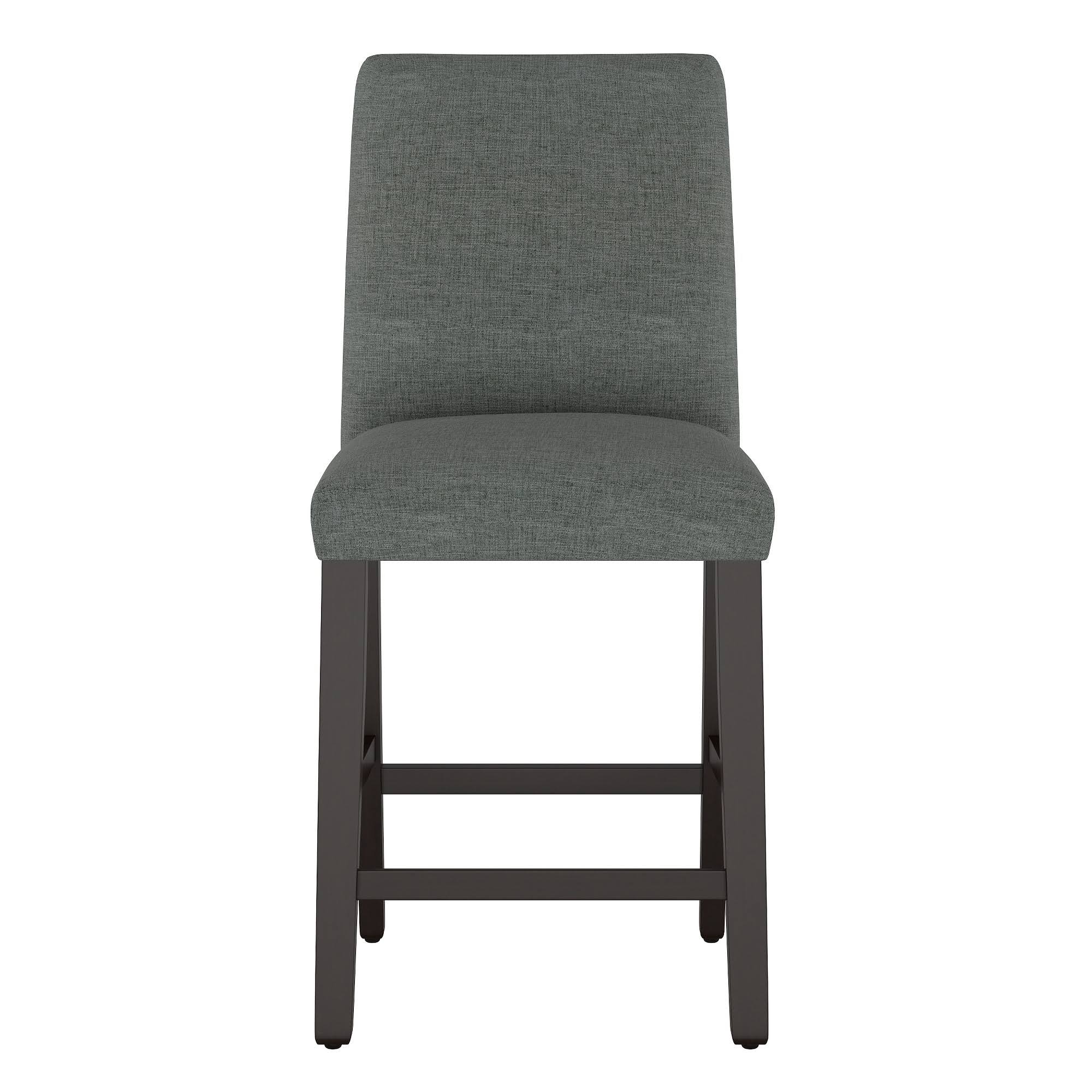 Modern Counter Height Barstool Charcoal Linen N3242