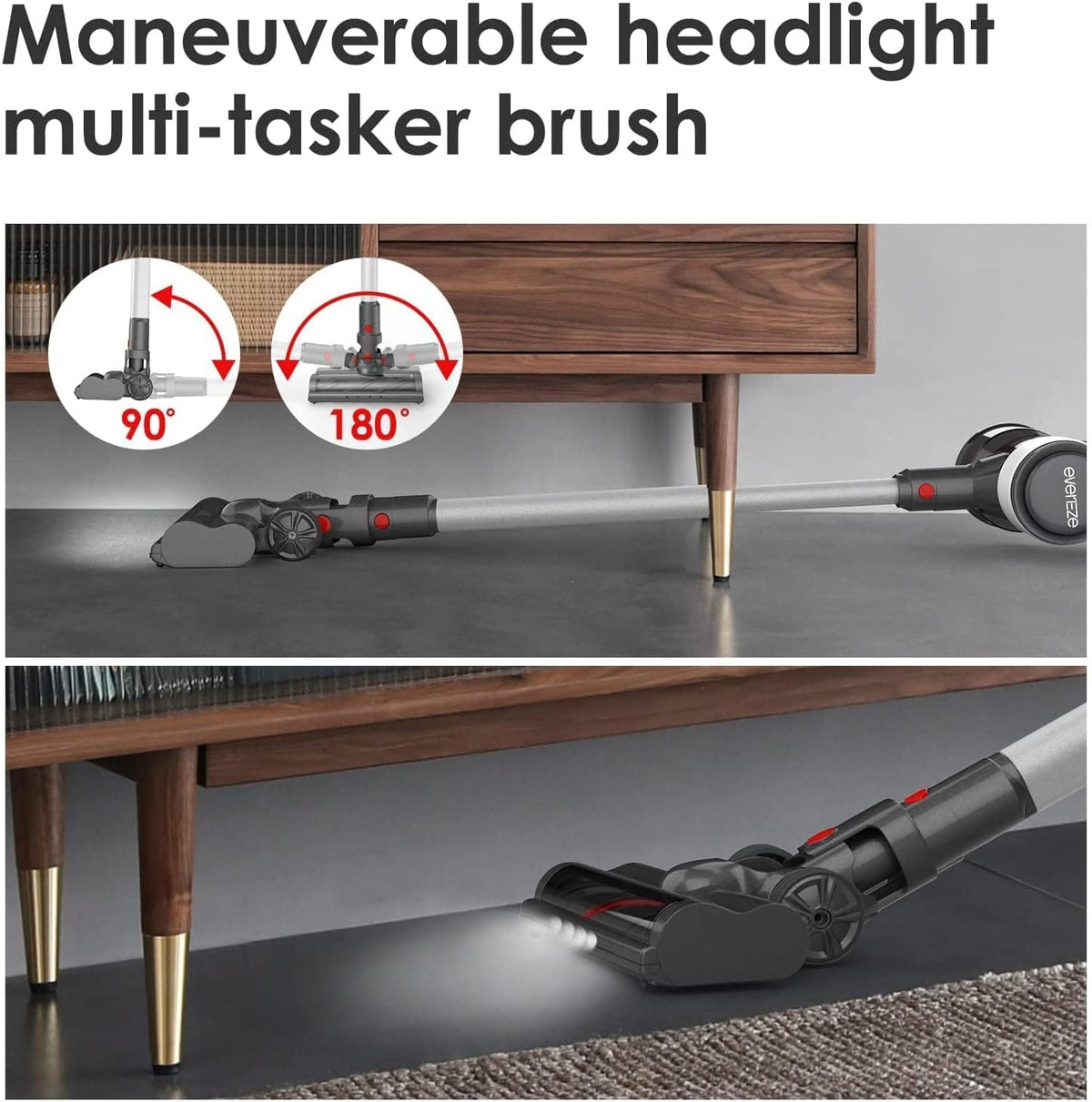Cordless Stick Vacuum with 25kPa Suction, 50 Mins Runtime, 4 in 1 Lightweight Q316