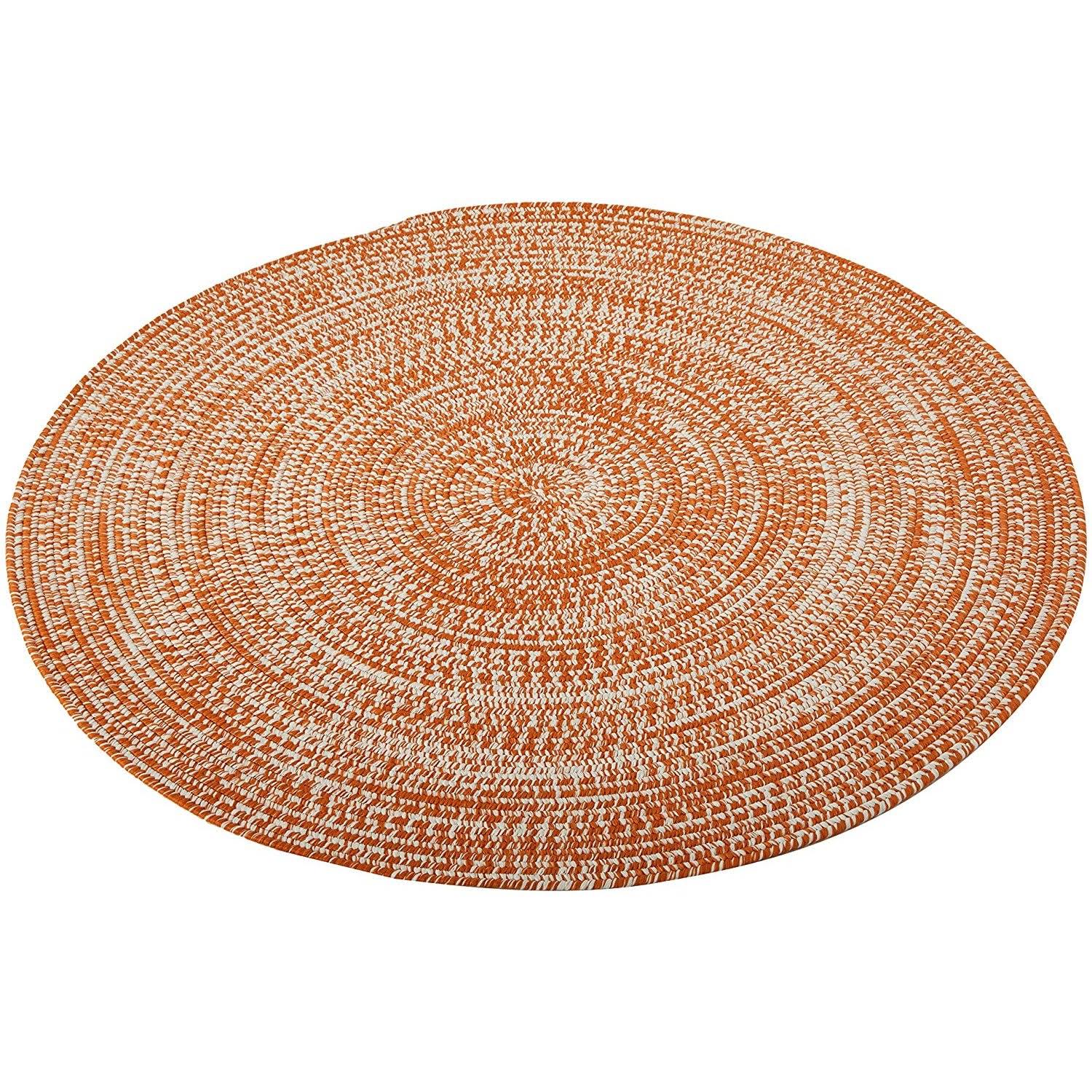 Rusted Orange Round Tweed Rug N778