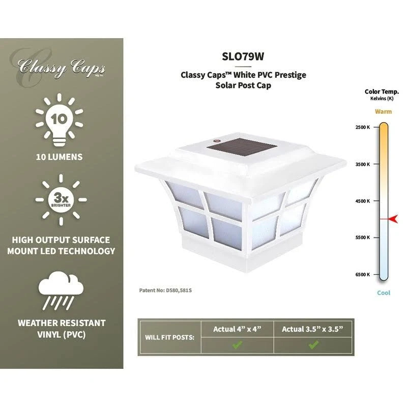 4 x 4 White Solar Post Cap (2-Pack) B49273
