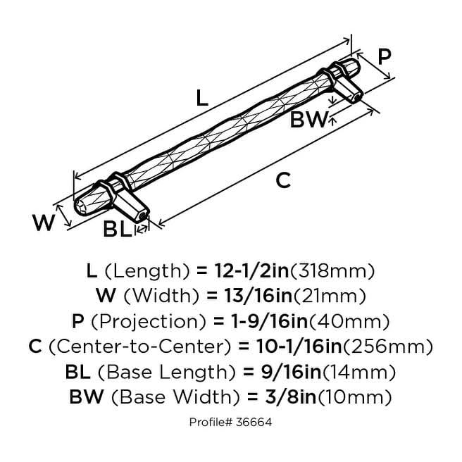 Black Chrome Cabinet Pull W104