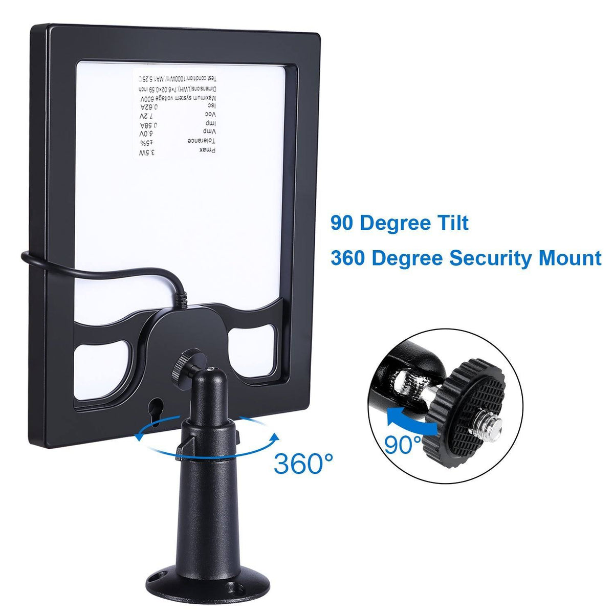 Solar Panel for Ring Spotlight Cam with Security Wall Mount 3.6 M Cable T76328