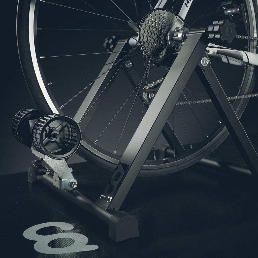 Indoor Wind Resistance Bicycle Trainer Stand with Front Block Riser & Skewers Q7773