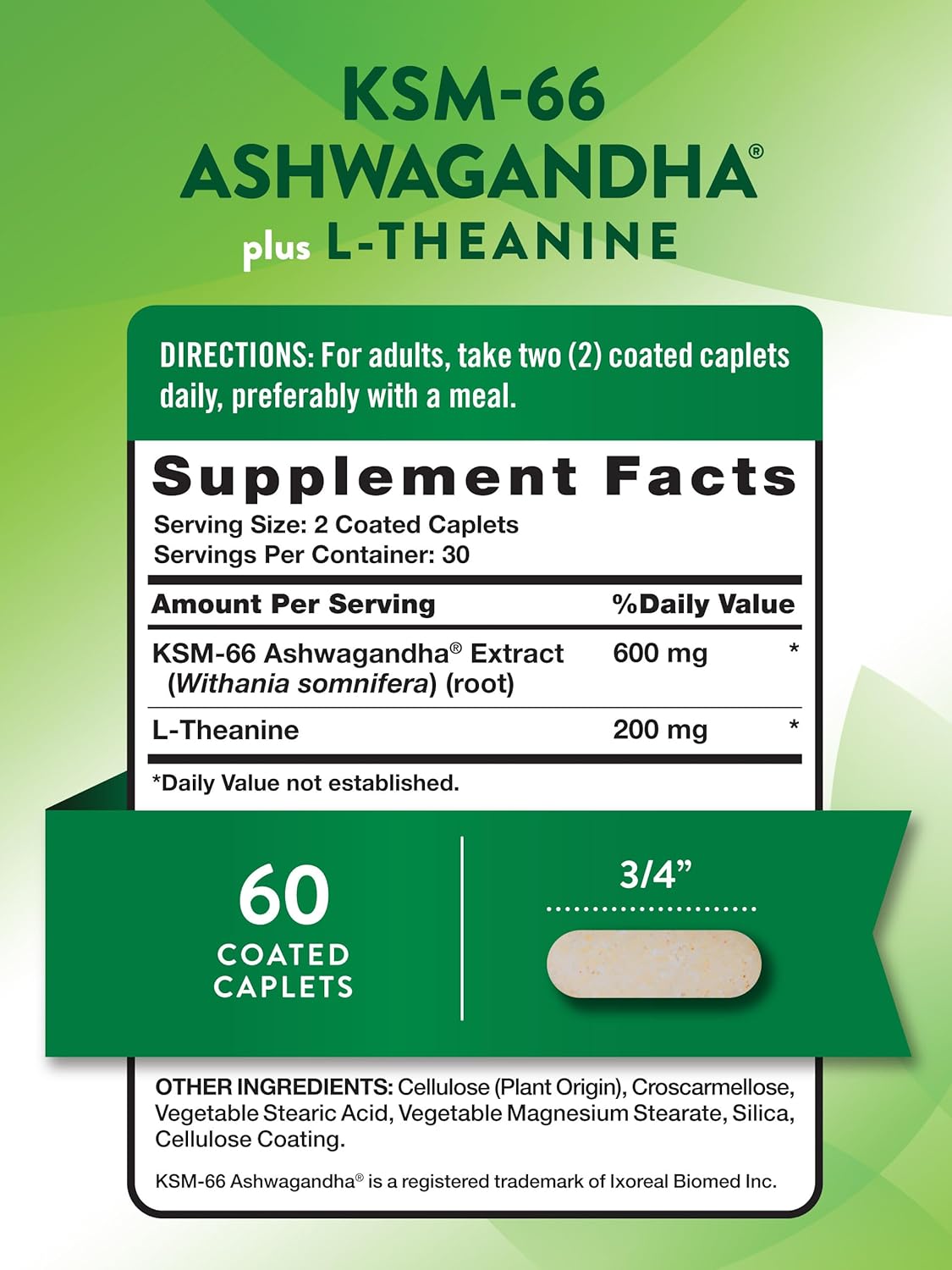 60 Capsules Ashwagandha Supplement G50498