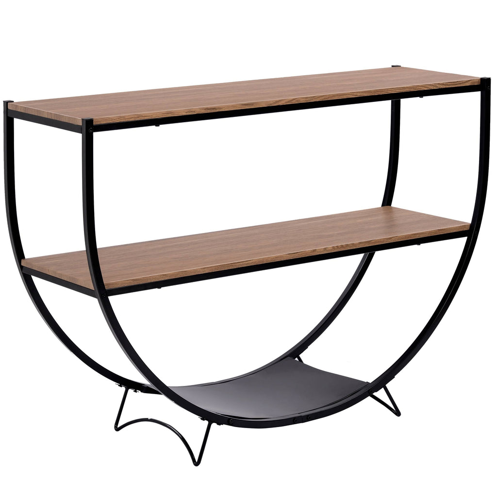 Black Distressed Wood Console Table L485