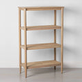 Tall 4-Shelf Wood & Cane Bookcase M78519