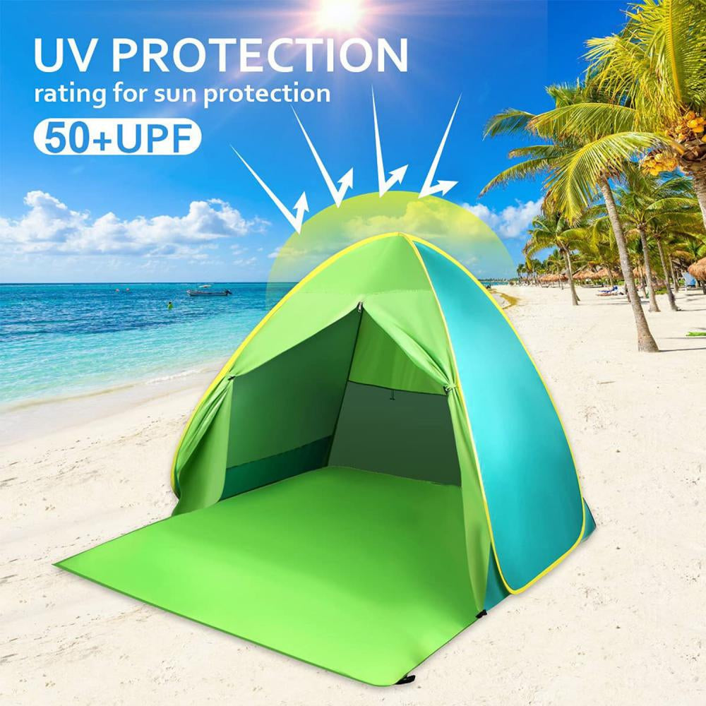 Green/Cyan Pop Up Beach Tent with Carry Bag S8108