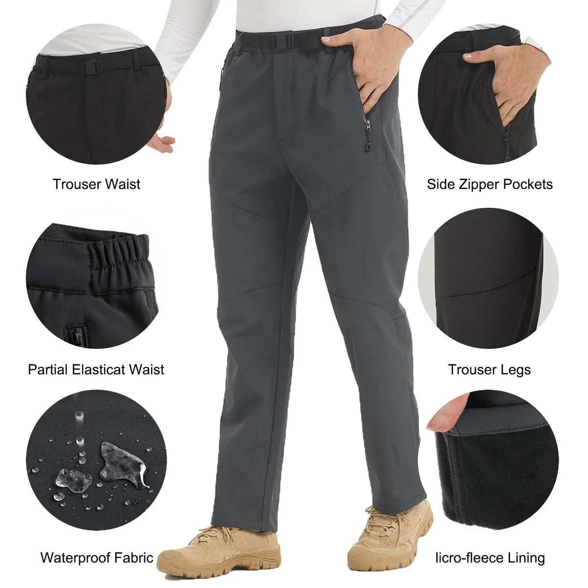 Waterproof Fleece Lined Softshell Ski Pants R587