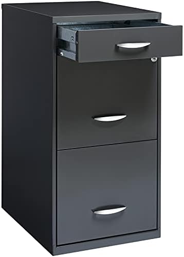 18 inch 3 Drawer Metal File Cabinet Charcoal E391657