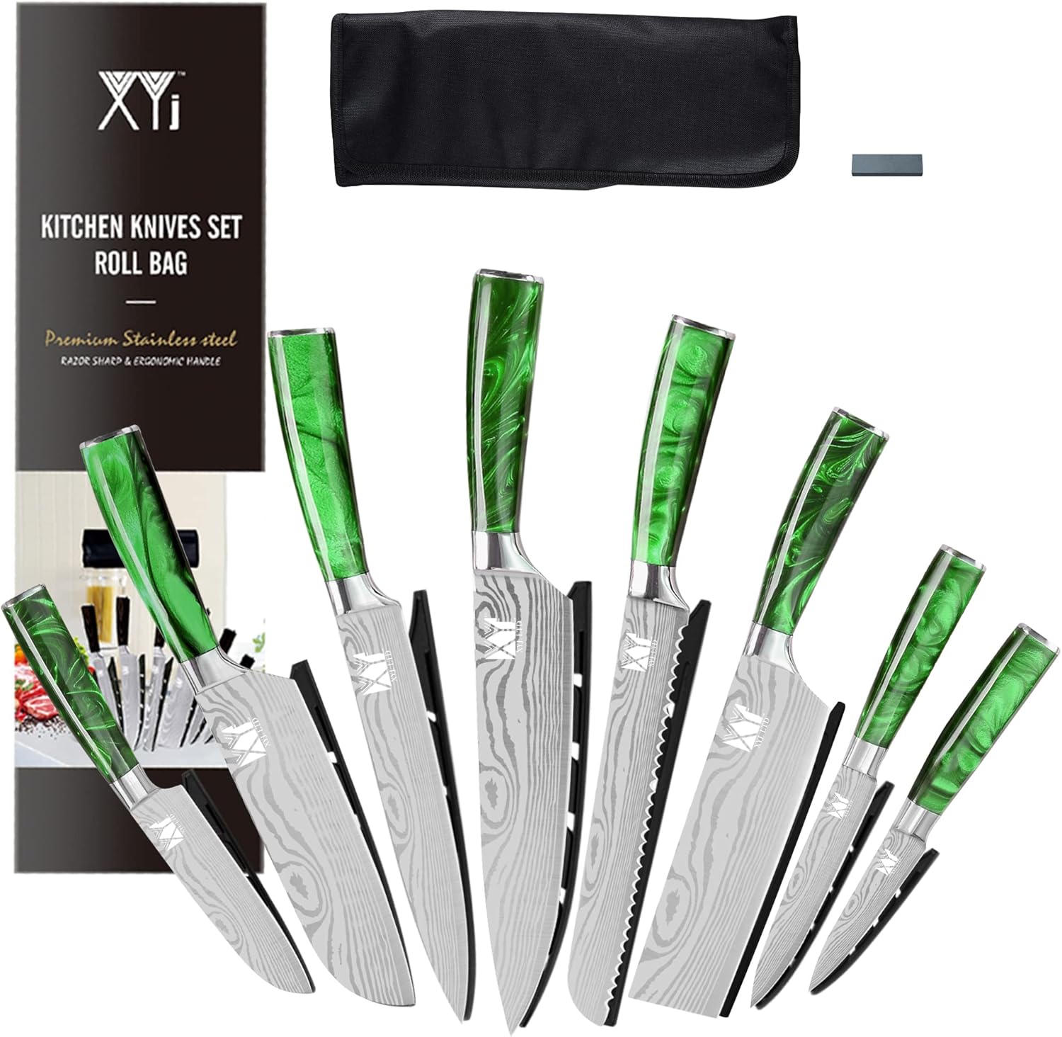 8-pieces Stainless Steel Kitchen Knife Set with Carry Roll Bag L3811